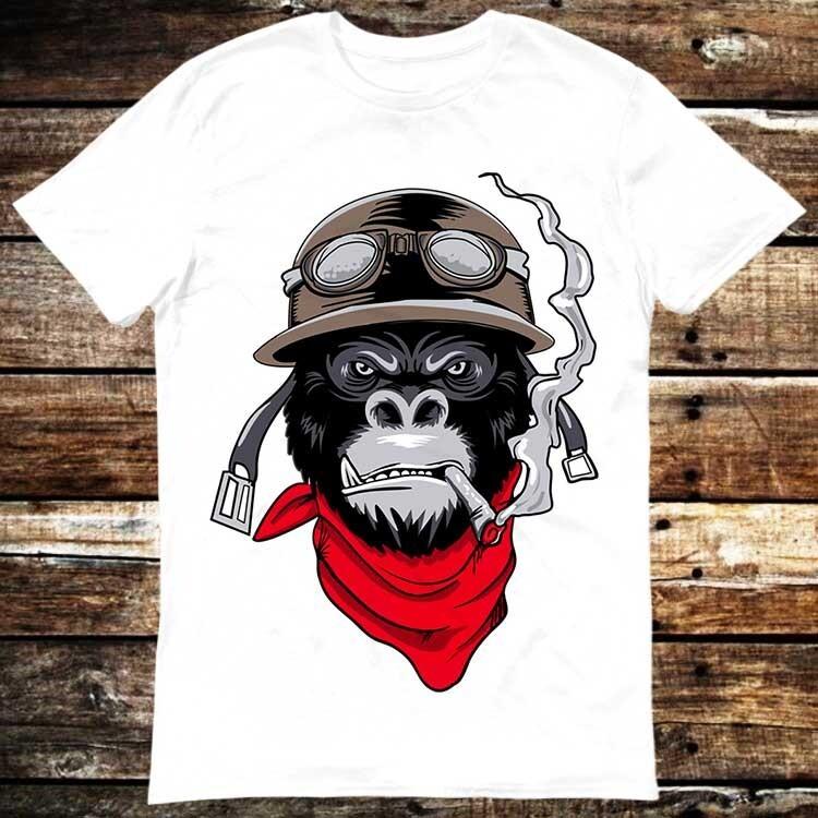 Monkey Gangsta Biker Heavy Metal Rock Punk T Shirt 6183 Unisex T-Shirt S