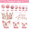 Balls Cake Toppers Happy Birthday Crown Tiara Cake Toppers for Birthday Wedding Baby Shower Party Decorations