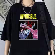 Invincible t-shirt teen Vintage 80s anime Trendy graphic Colorful top tees Trendy harajuku Y2k University 80s women 3