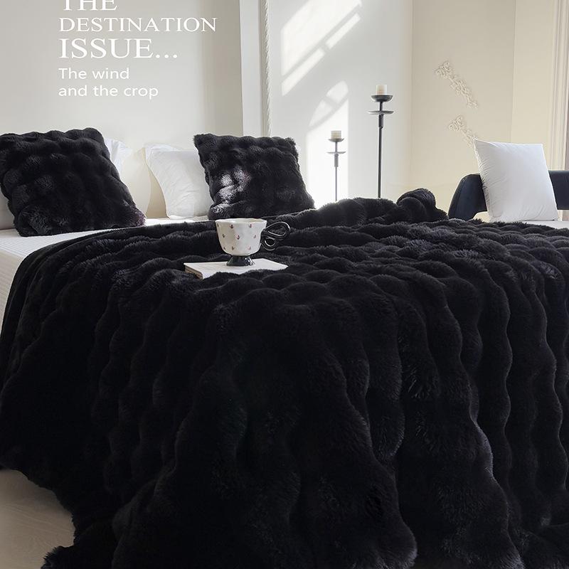 

Ковдра Tuscany Velvet Bubble Blanket - чохол для дивана та офісна ковдра для сну 50×70 cm чорний