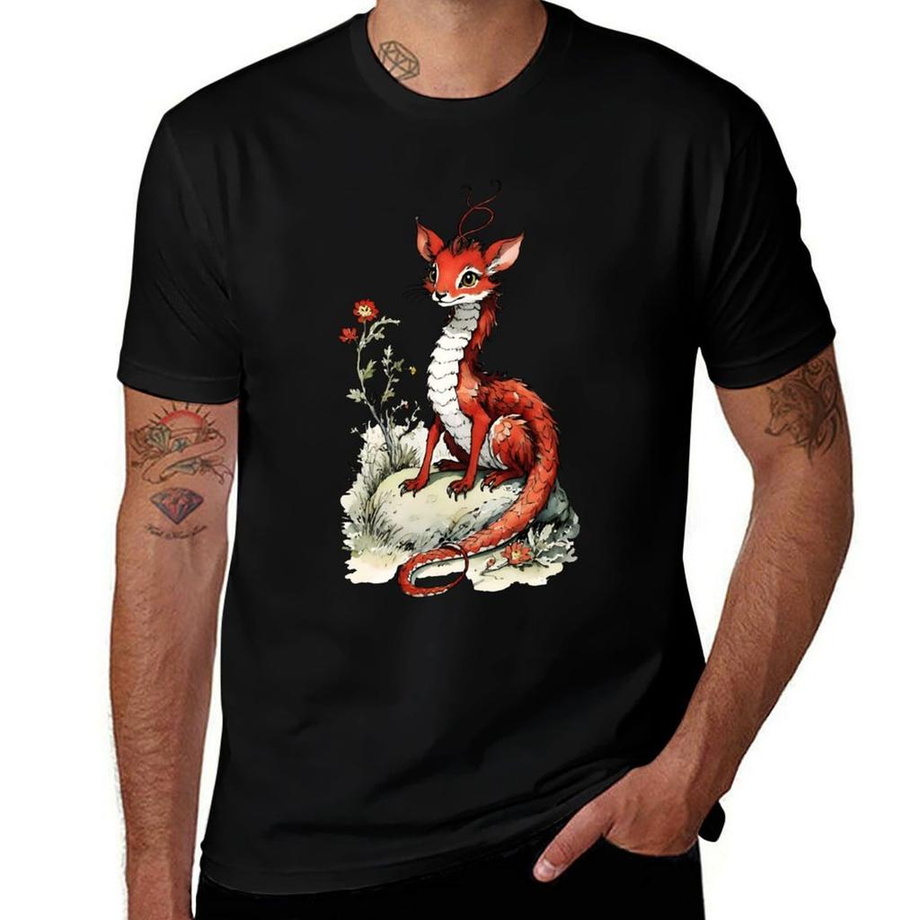 Cute Cartoon Fox Reptile 1 Tshirt Work Wear Breathable Tee