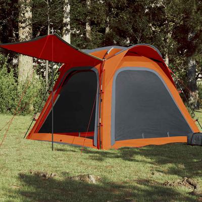 Vidaxl Turistický stan, pro 4 osoby, šedo-oranžový, vodotěsný
