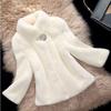 Imitation mink coat women's thickened medium and long imitation mink velvet loose hooded jacket large size mother outfit