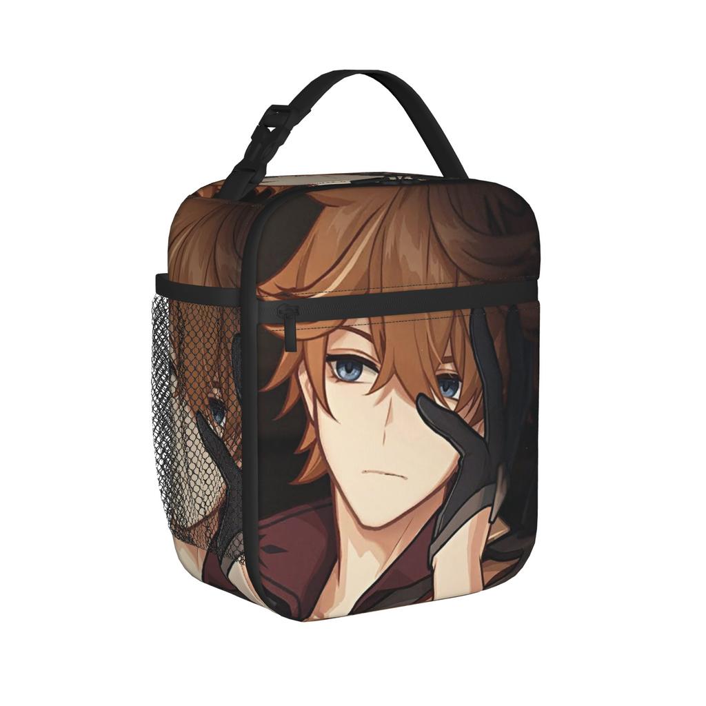Childe Genshin Impact Insulated Lunch Bag Thermal Bag Lunch Container Anime Leakproof Tote Lunch Box Bento Pouch College Outdoor