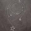 Trendy Y2K Star Pendant Necklace Vintage Goth Simple Multi Layered Metal Chain Necklace Women Charm Statement Jewelry Gifts