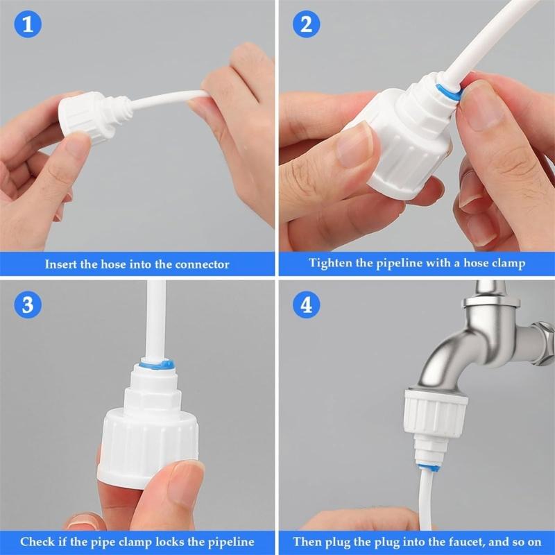 Convenient 15m Water Kit Tap Connectors External Water Filter Holder Inlines Shut Off Valves Plastic Material for Fridges