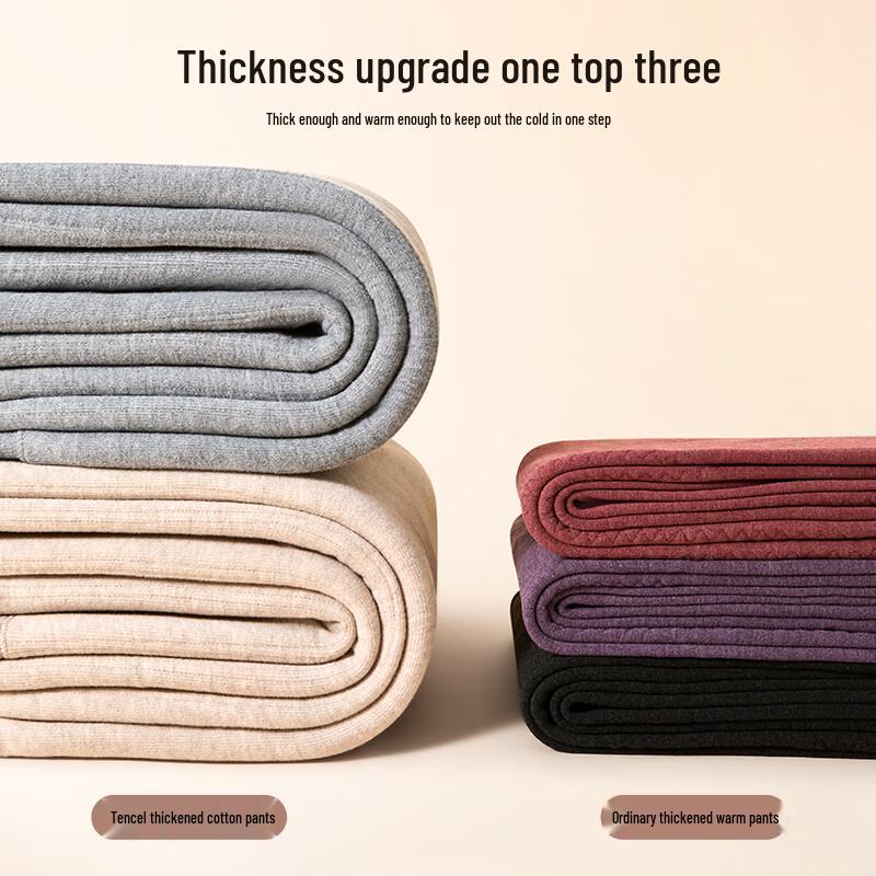 Women's Fleece-Lined Thermal Leggings with Silk Floss & Knee Protection