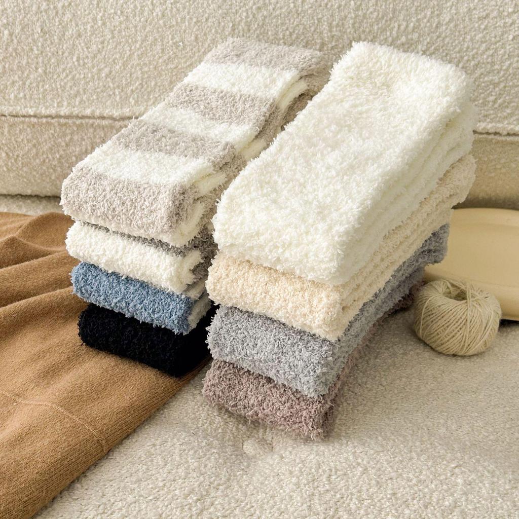 Winter Coral Fleece Over-the-Knee Leg Warmers - Thick, Warm Knee Pads & Sleep Socks for Men and Women