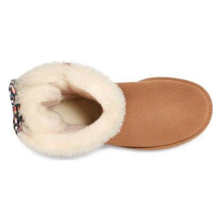 UGG Klassische Karobogen Mid-Calf Schneestiefel Damenstiefel Kastanie 1138131-CHE