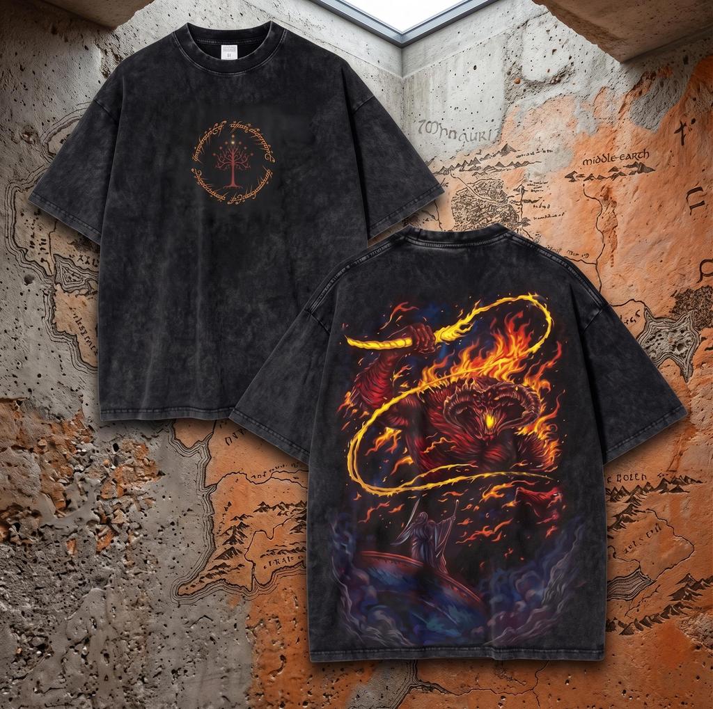 Lord Of The Rings Shirt Sauron Vintage Graphic Tee Dark Fantasy Streetwear Gift For Tolkien Fans Men Women Cotton Tshirt Y2k
