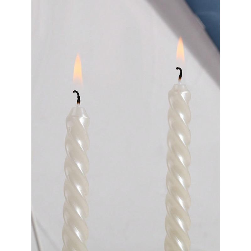 European Style Threaded Candle Holders, Romantic Candlelight Dinner Decor Candles for Valentine's Day, Wedding, Birthday