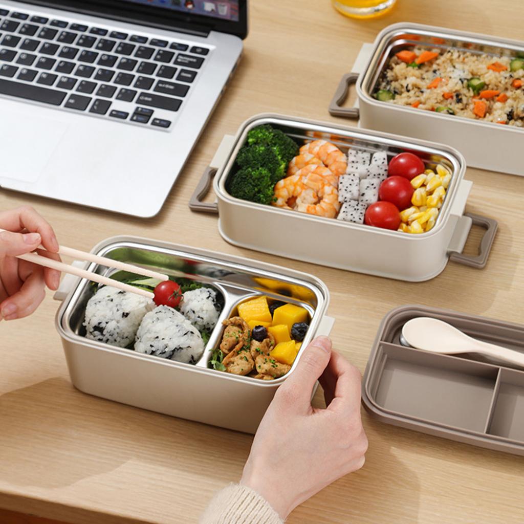 3 Layer Lunch Box 304 Stainless Steel Stackable Portable Large Capacity   Box for Kids Adults Students