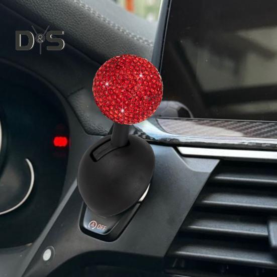 Decorative Car One-Button Start Lever Ornament Easy To Install Shiny Rhinestone Ball-bar Rocker Joystick Car Interior Accessories