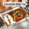 Lion Tiger Theme Crystal Velvet Rug Personalized Custom Name Text Soft Floor Mat Home Decor
