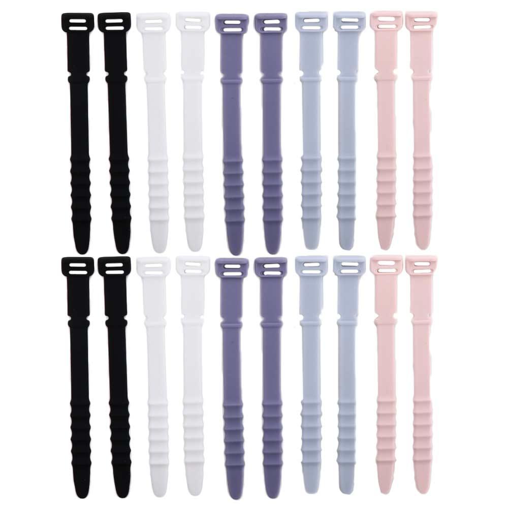 Office Desk Elastic Reusable Home Zip Ties Wire Management Clip Straps Cable Organizer