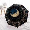 Zodiac Astrology Wheel Calendar with Moon Phase Design Umbrella, Cute Umbrella with Cute Design, Portable 3-Fold Compact Umbrella for Men & Women, Val