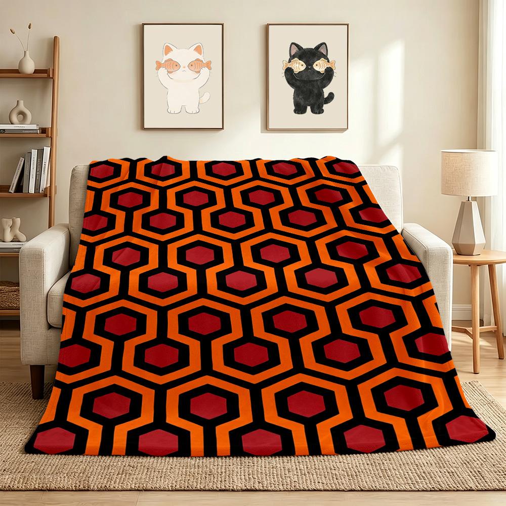 Hexagon Flannel Blanket Throw Blanket Soft Warm Sofa Bed Camping home Decor Unique Christmas Gift C926242