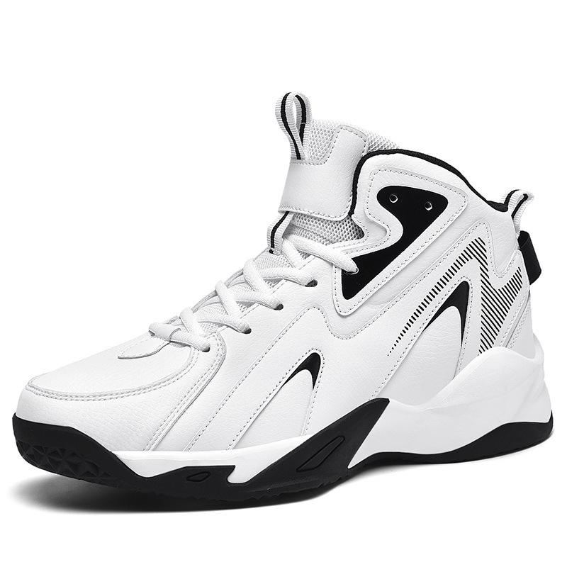 Men's High-Top Basketball Shoes - Thick Sole, Non-Slip, Shock Absorbing, Breathable, Youth Training Sneakers