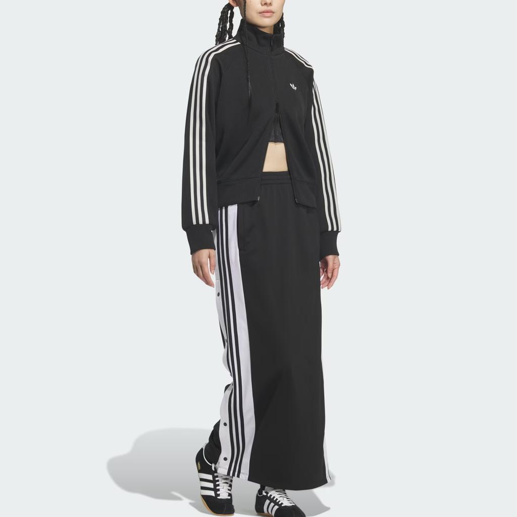 Adidas Originals Track Top Knit Balloon Zip Stand Collar Striped Loose Long Sleeve Jacket Women jackets KQ5488