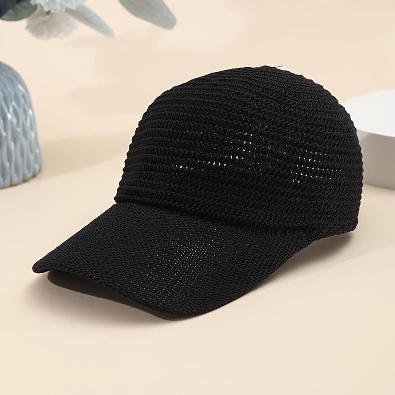 spring/summer Linen knit baseball cap openwork baseball cap adjustable versatile outdoor casual duckbill cap