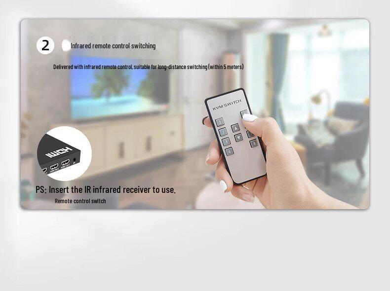 8-Port HDMI Switcher: 4K30Hz, 8 Inputs to 1 Output, Share 8 Devices on One Monitor