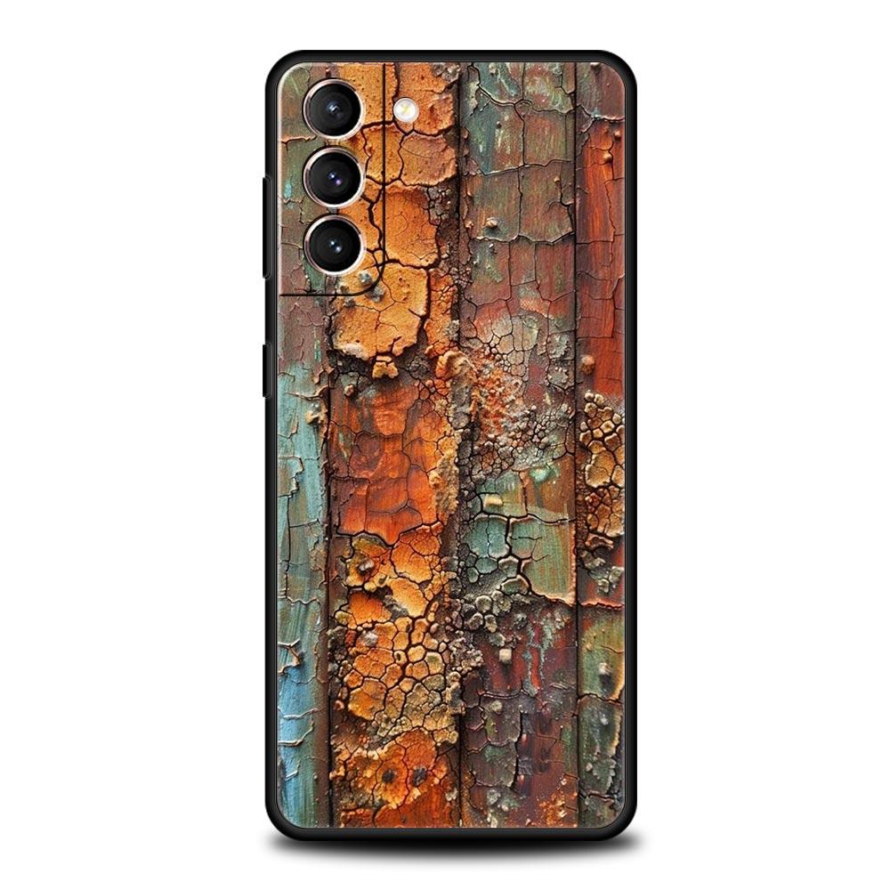 Vintage Industrieller Stil Rostige Handyhülle für Samsung Galaxy S26 S25 S24 S23 S22 S20 S21 FE Ultra S25 Edge Plus Weiche TPU Abdeckung