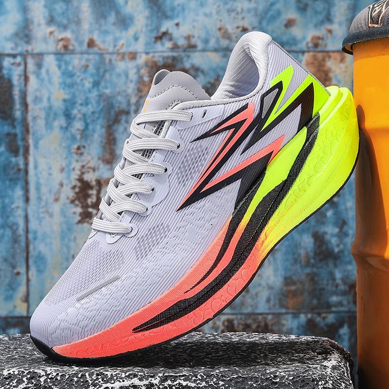 Carbon Plate Running Shoes Men Women Lightweight Marathon Training Sneakers With Full Cushioning Breathable Mesh Upper