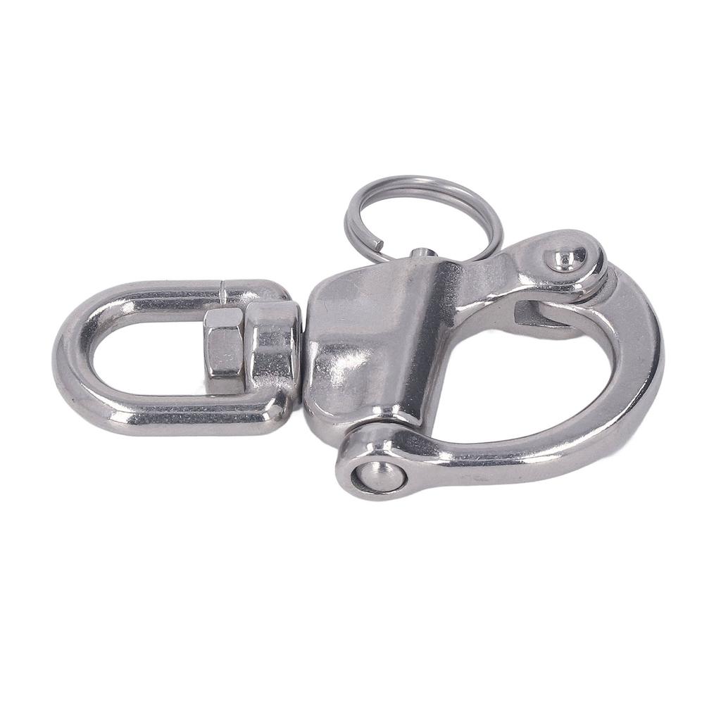 Snap Shackle 360 Degree Rotation Stainless Steel Polished Surfaces Quick Release Snap Shackle for Spinnaker Halyard