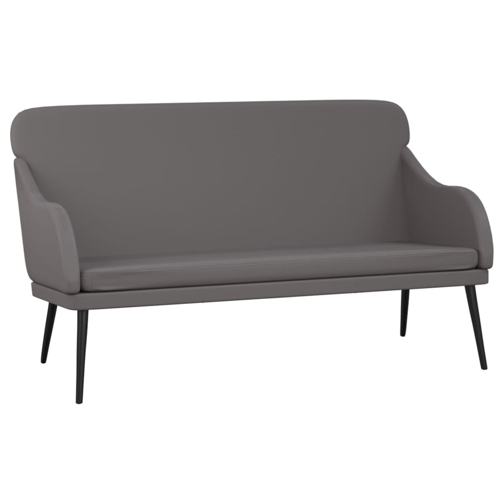 Grey Bench 110 x 76 x 80 cm Faux Leather