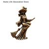 1Pc Retro Brass Broom Moon Witch Ornament Suitable for Home and Office Decoration Halloween Magic Witch Ornament Home Decoration