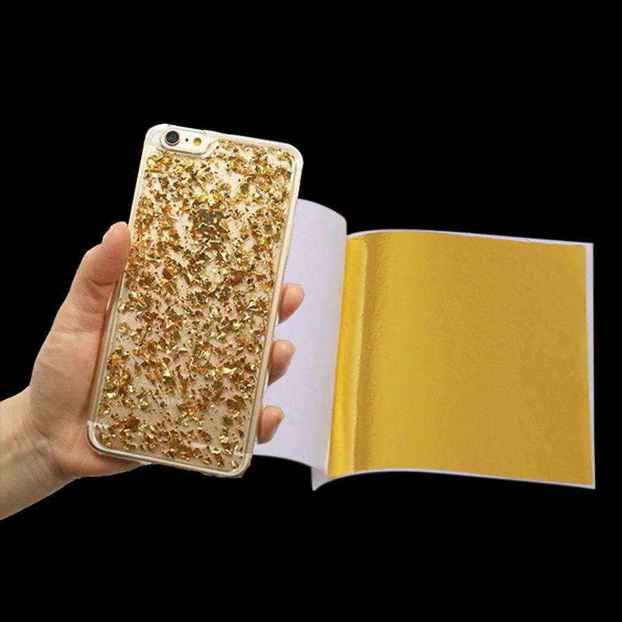 10×100 Sheets Gold Leaf Paper Imitation Gold  Leaf Gilding Craft Art