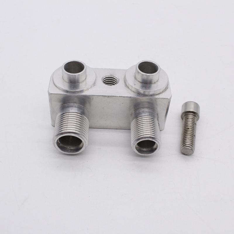A/C Compressor Adapter Fitting A/C Compressor Fitting Adapter Replacement Aluminum Polished Finish