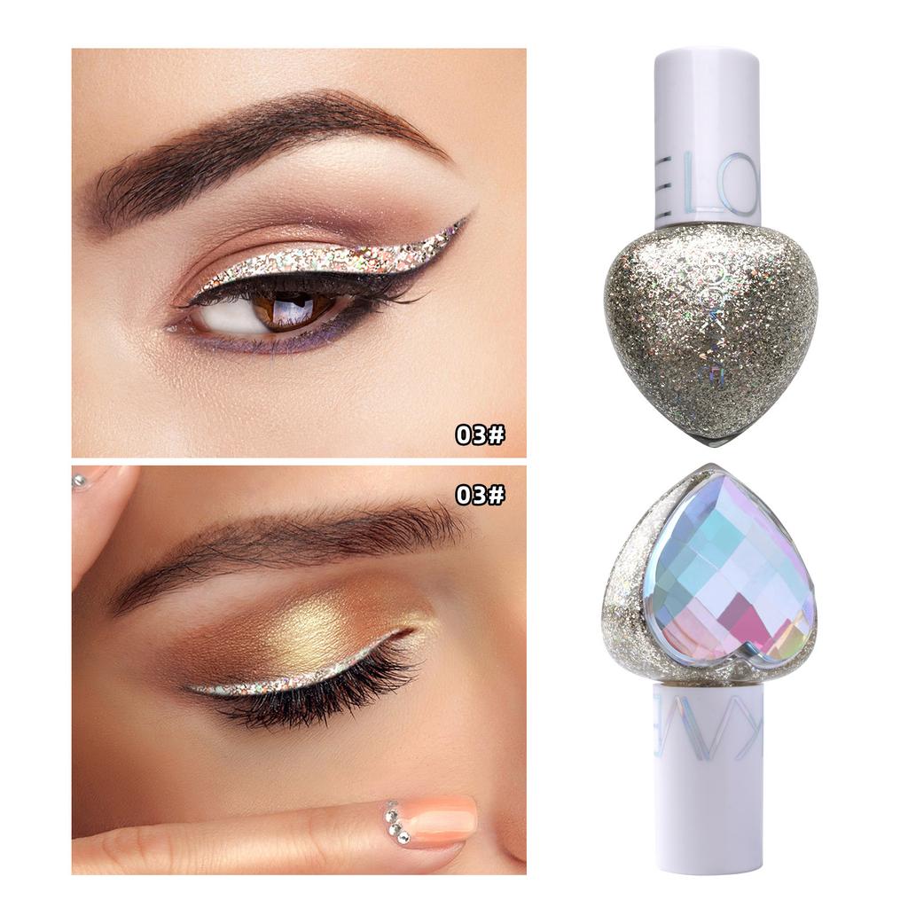 Pennello piccolo a forma di cuore impermeabile Shimmering Liquid Eyeliner Eye Illuminante Liquido Ombretto Trucco per occhi