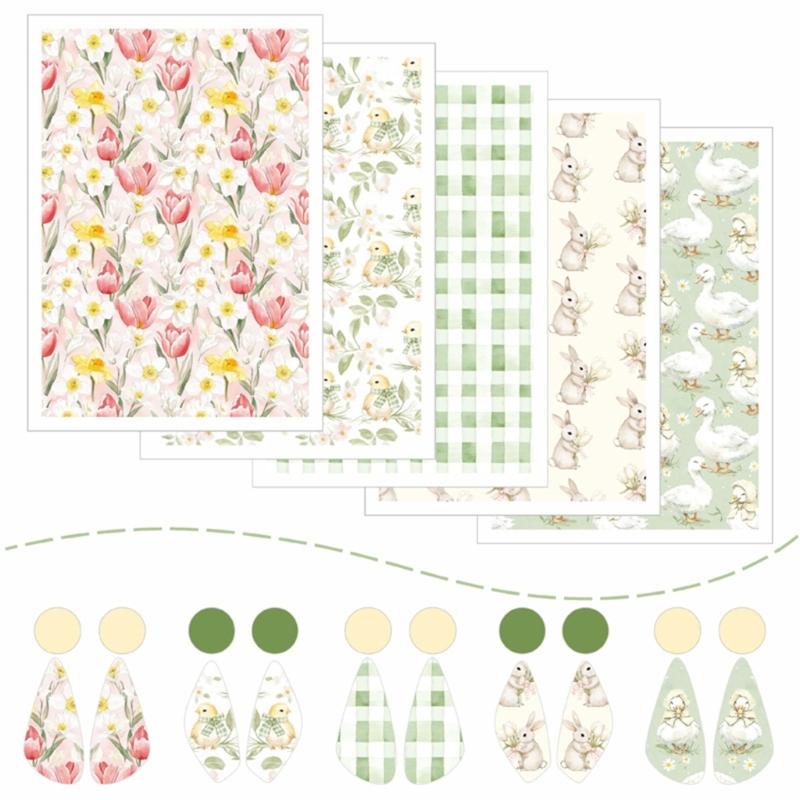 Creative Water Slide Decal Stickers Decorative Paper Pad Paper Texture for Handmade Jewelry and Easter Decorations