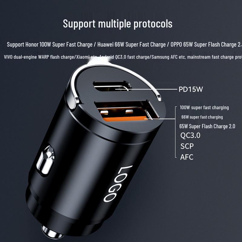 Super Fast Car Charger for Xiaomi, Huawei & Apple Phones - Concealed Cigarette Lighter Adapter
