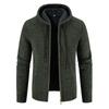 High Quality Winter Men Cardigan Sweater Thick Warm Hooded Casual Sweatercoat Mens Solid Zipper Knitted Cardigan Sweaters Men