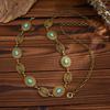 Retro Turquoise Tailleketting voor Dames Boheemse Decoratie Vintage Verstelbare Buik Tailleketting Geschikt voor Rokken Jurk Sieraden Cadeau