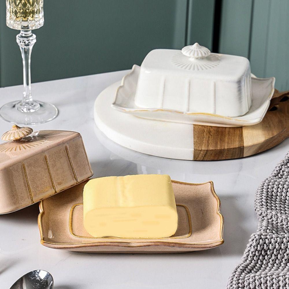 Exquisite Butter Tray Rectangular Cheese Fresh-keeping Box Baking Tools Butter Dish  Hotel