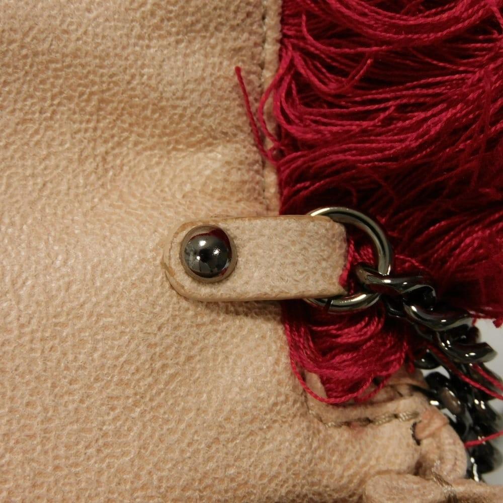 Stella McCartney Borsa a Spalla Falabella Frange a Cigno Cucitura Colore Cipria Giappone
