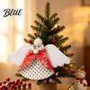 Winter Theme Party Supplies Fabric Angel Hanging Ornament Christmas Tree Decor Polka Dot Classroom Favors Ornament for Window Mantel Home