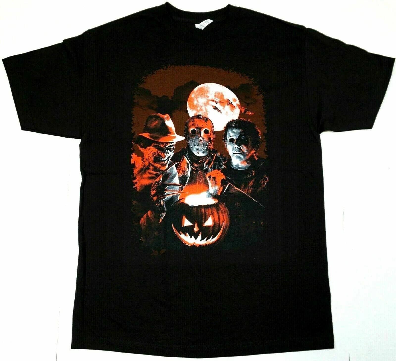 

HORROR MOVIE T-shirt Scary Film Halloween Characters Men s 100% Cotton Tee New XXXXL