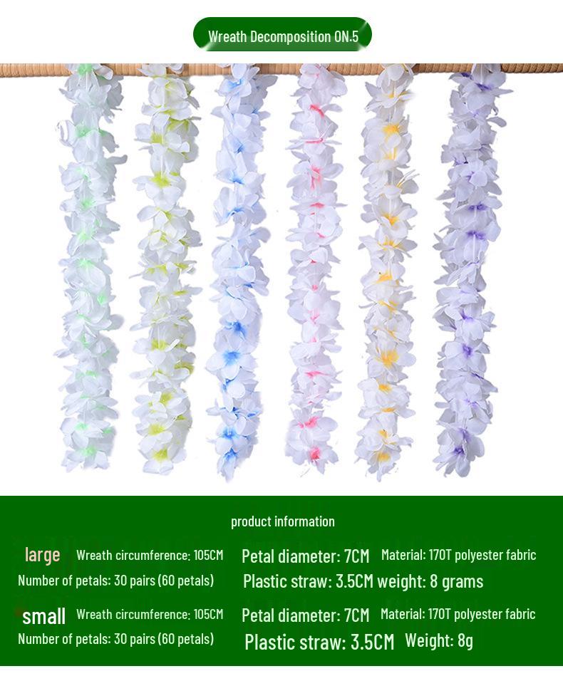 36PCS Hawaiian Lei Necklace Set - Small Size, Perfect for Holiday Events