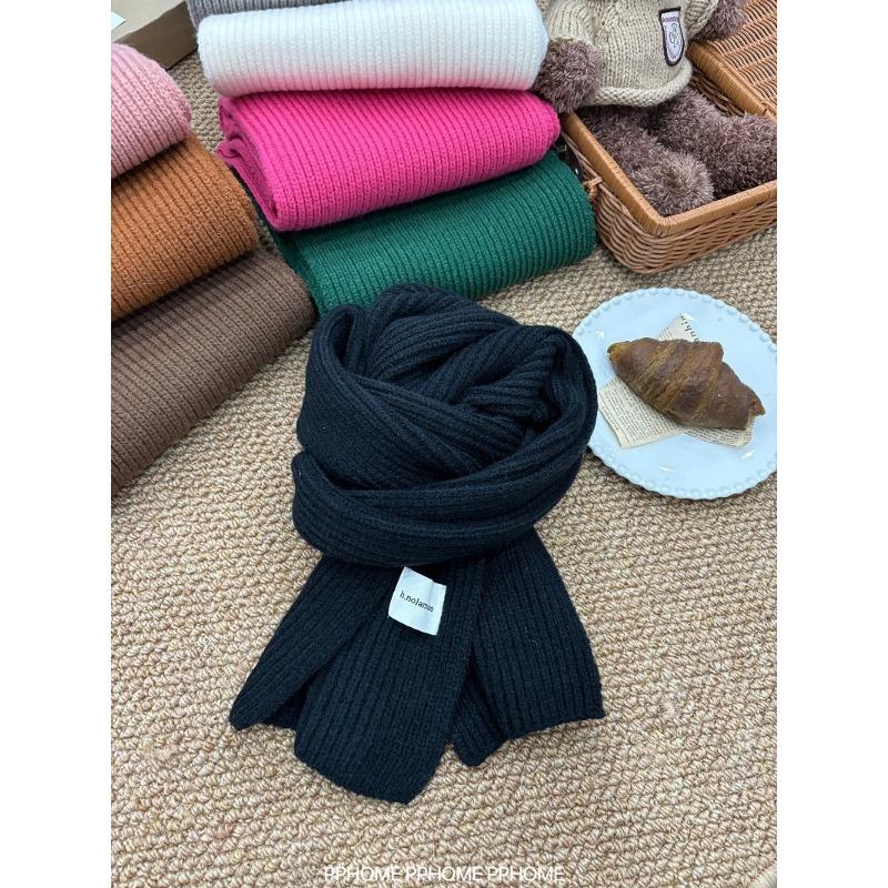 Scarf women's winter new red autumn and winter high-end atmosphere Christmas soft waxy knitted wool scarf