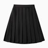 Anti-wrinkle Kids Girls Pleated Skirt Solid Color Midi Length Preppy Style Versatile Casual School Skirt for Girls Daily Wear