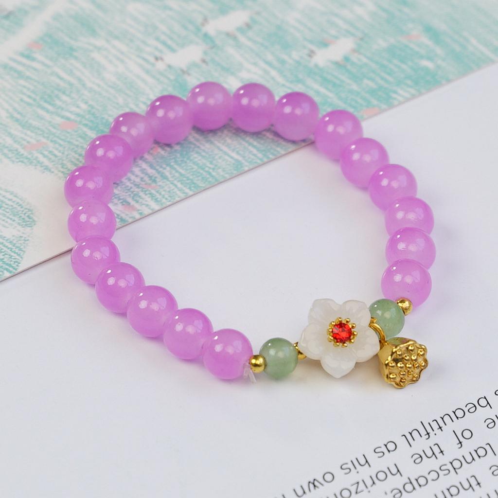 Glass Beaded Bracelet Female Sweet Lily of the Valley Bracelet Girl Jewelry Versatile Student Gift Hand Jewelry Wholesale