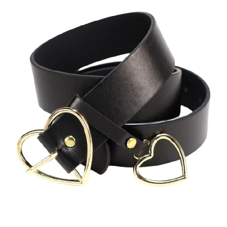 Adjustable Women Belt Heart Buckles Alloys D Rings Embellishment Stylish Accessory For Work Or Weekends Outfits