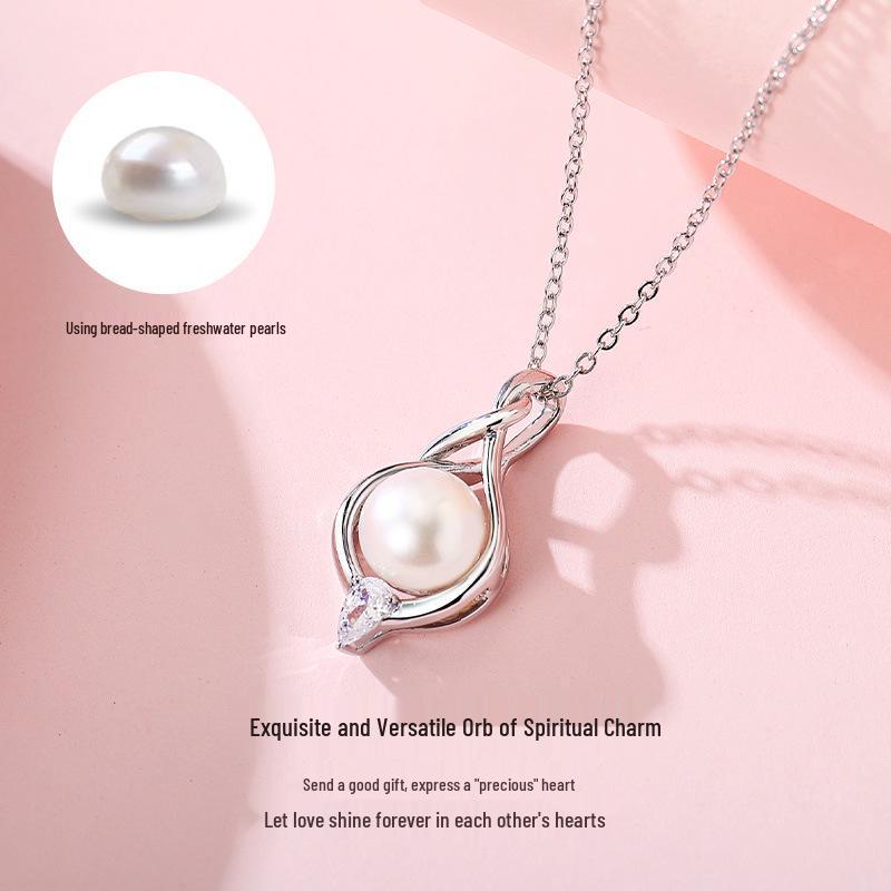 Elegant S925 Silver Freshwater Pearl Pendant Necklace for Women