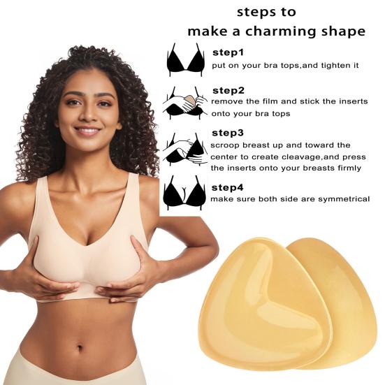 1 пара двосторонніх самоклеючих накладок на бюстгальтер, багаторазові, для пуш-апу, самоклеючі, для підйому грудей, для бікіні, купальника, спортивного бюстгальтера
