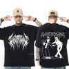 Ghostemane T-Shirt mit doppelseitigem Druck, für Herren und Damen, 100 % Baumwolle, modisch, Hip Hop, Metal, Gothic, Rock, T-Shirt, übergroß, lose Streetwear