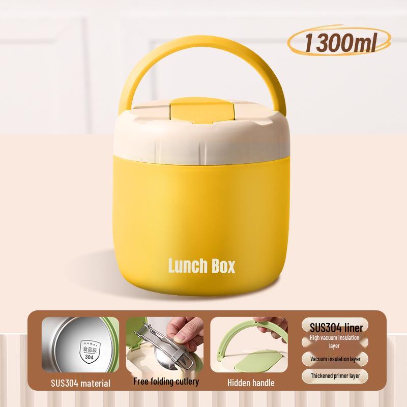 304 Stainless Steel Multi-Layer Insulated Lunch Box - Portable Bento for Office and Student Use